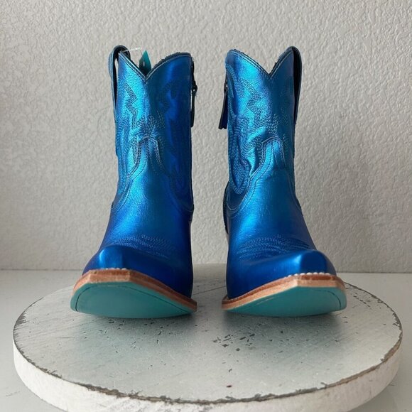 Lane SMOKESHOW Womens Cowboy Bootie 8.5 Blue Western Cowgirl Short Ankle Boots - Picture 5 of 12